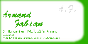 armand fabian business card